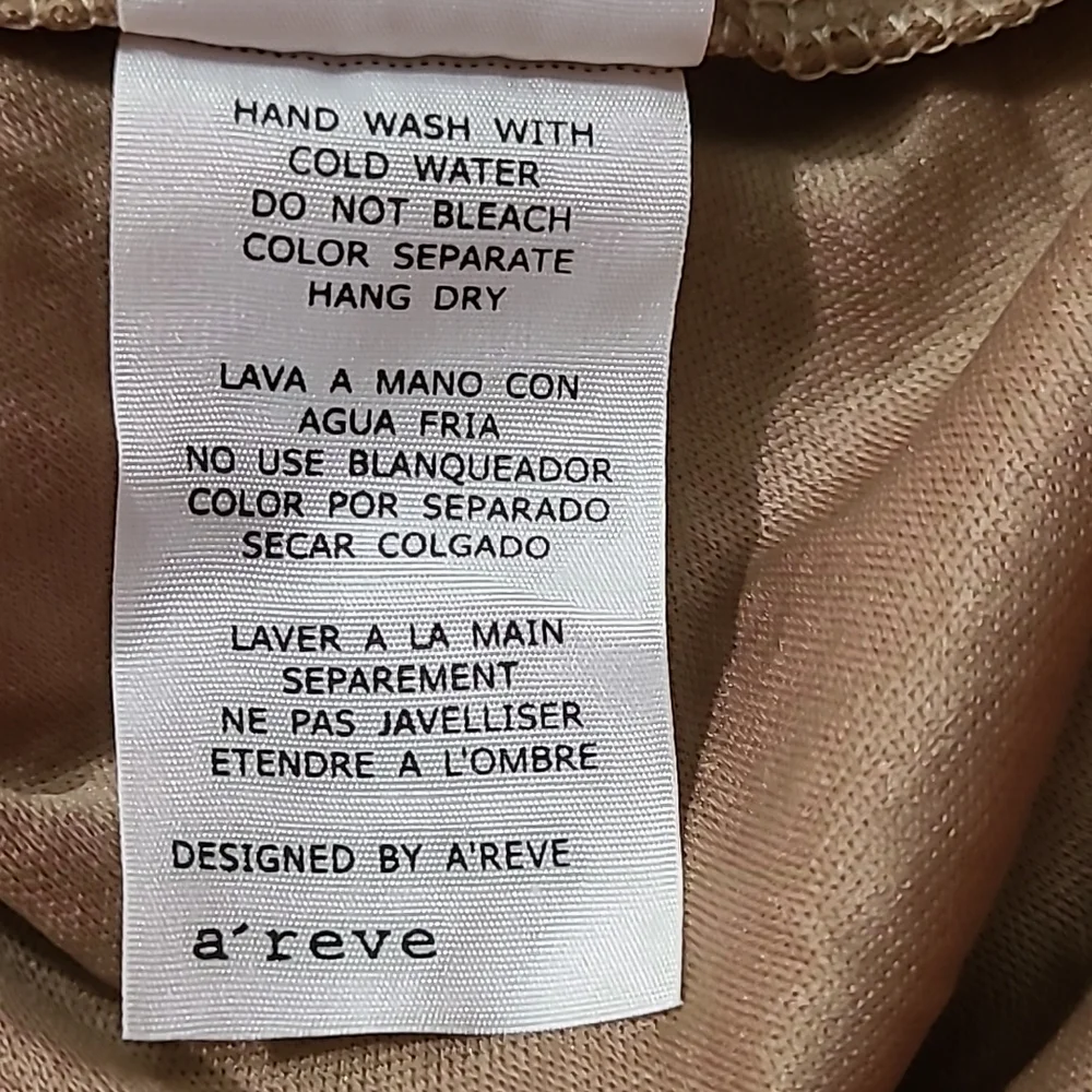 A'reve Striped Sleeveless Maxi Sundress Dress Brown Cream Crocheted Front - Picture 16 of 16